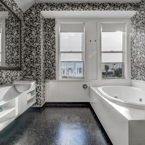 Bathroom at 858 George Street Dunedin, award winning architecture.